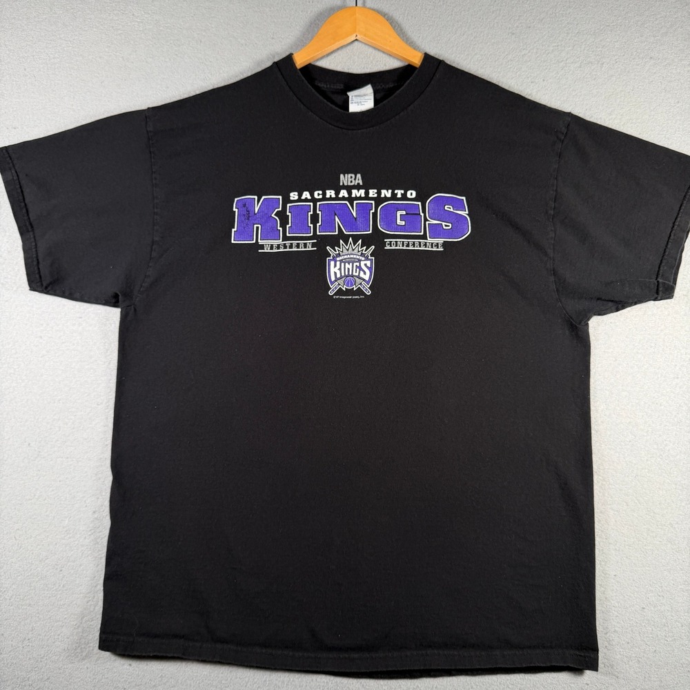 Sacramento Kings NBA Western Conference Black Graphic T-Shirt Mens 2XL Delta